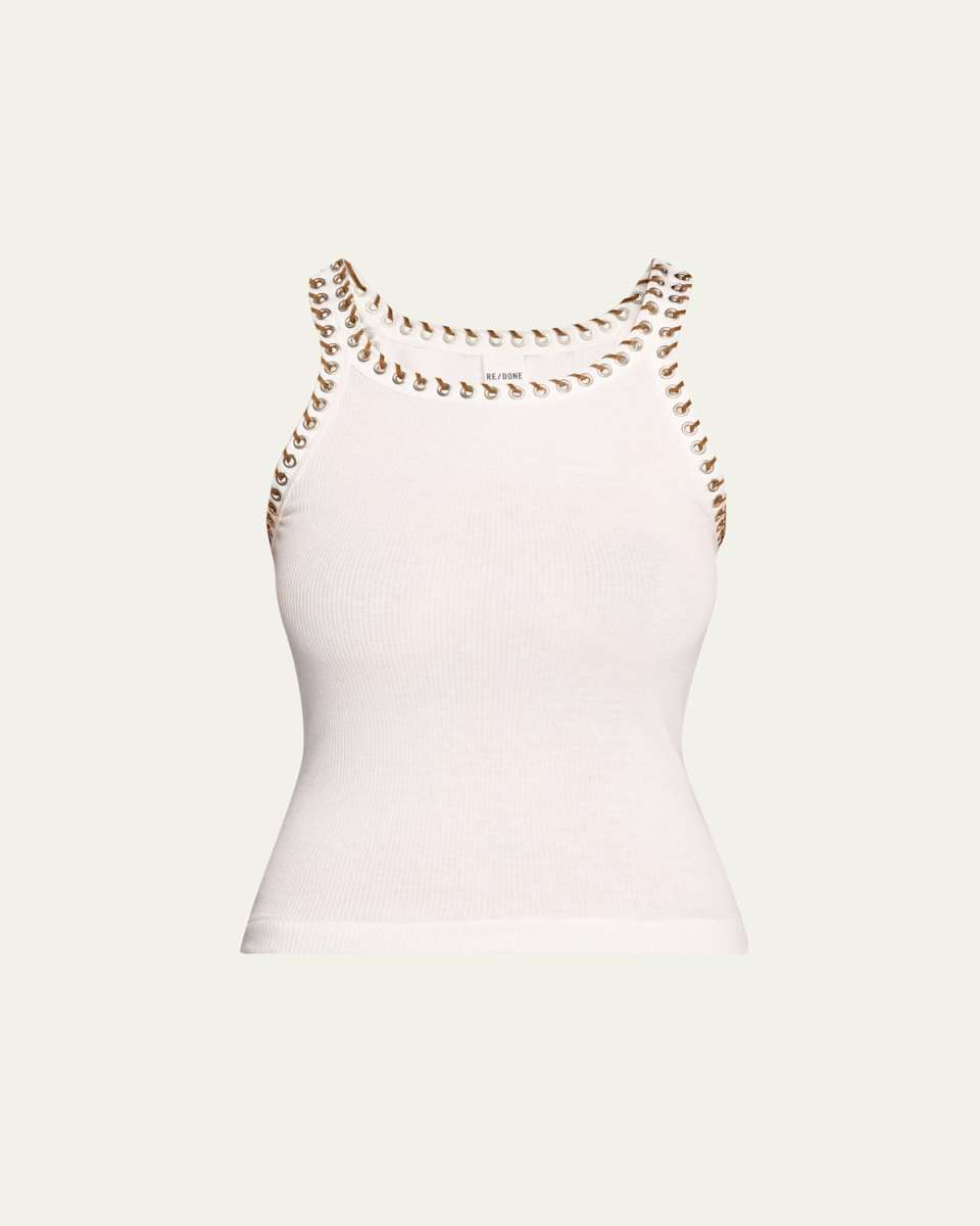 Whipstitch Ribbed Tank Top